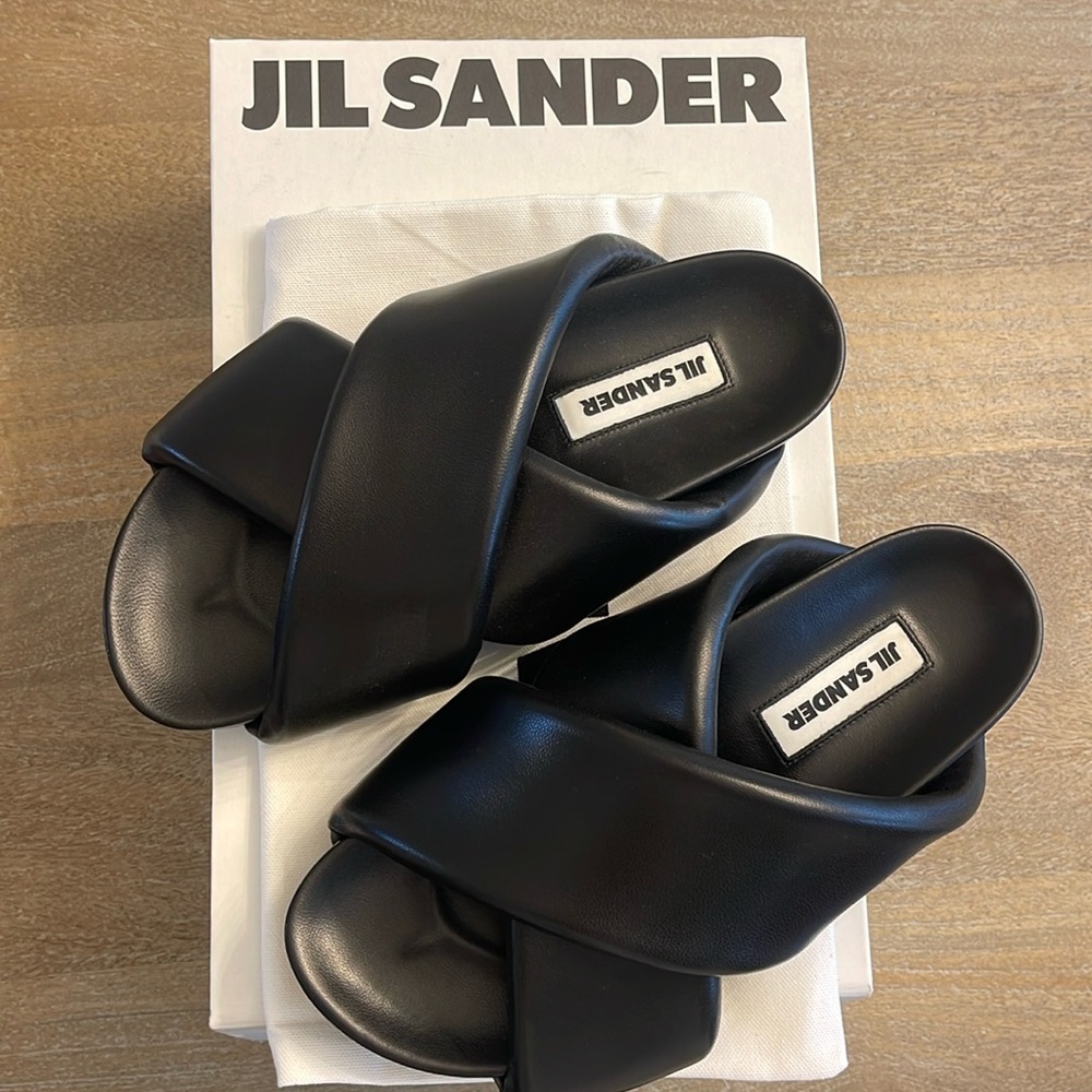 Jil Sander Napa Setanil Black Sandal